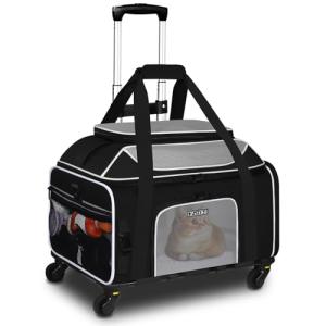 Expandable Pet Carrier on Wheels for Small Dogs, Cats