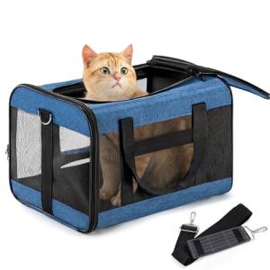 Airline Approved Soft-Sided Cat Dog Carrier - Blue