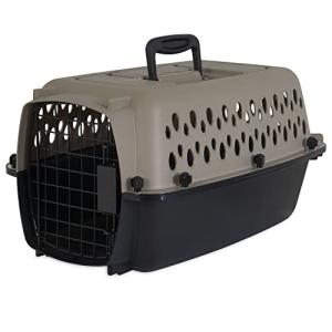Petmate Vari Dog Kennel Portable Airline-Friendly Dog Carriers & Crates for Small Dogs, Durable Plastic, Pet Carrier For Home and Travel, XS Extra Small 19" For Dogs Up To 10 Lbs, Taupe and Black