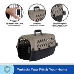 Petmate Vari Dog Kennel Portable Airline-Friendly Dog Carriers & Crates for Small Dogs, Durable Plastic, Pet Carrier For Home and Travel, XS Extra Small 19" For Dogs Up To 10 Lbs, Taupe and Black