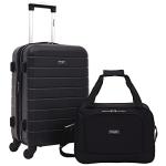 Wrangler Black Smart Luggage Set with USB Port
