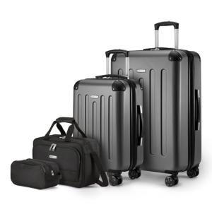 Amazon Basics 4-Piece Hardside Luggage Set, Black
