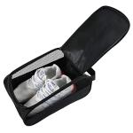 Black Zip-Up Travel Shoe Bag for Golf