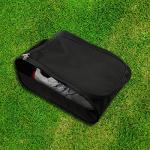 Black Zip-Up Travel Shoe Bag for Golf