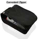 Black Zip-Up Travel Shoe Bag for Golf