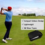 Black Zip-Up Travel Shoe Bag for Golf
