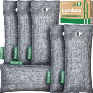 Natural Shoe Odor Eliminators, 6 Pack Charcoal Bags