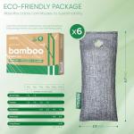 Natural Shoe Odor Eliminators, 6 Pack Charcoal Bags