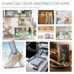 Natural Shoe Odor Eliminators, 6 Pack Charcoal Bags