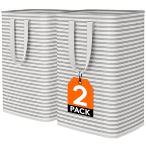 Lifewit Collapsible Laundry Hamper 2-Pack, Grey