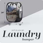 Collapsible Mesh Laundry Hamper with Side Pocket