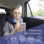 Memory Foam Travel Pillow with Snap Strap Cover
