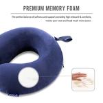 Memory Foam Travel Pillow with Snap Strap Cover