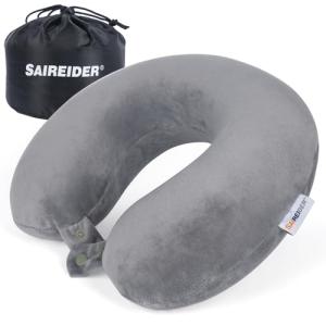 Memory Foam Travel Neck Pillow with Washable Cover