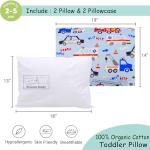 ZPECC Organic Cotton Toddler Travel Pillows 2 Pack