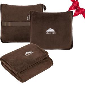 BlueHills Soft Travel Blanket Pillow with Clip