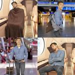 BlueHills Soft Travel Blanket Pillow with Clip