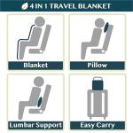 PAVILIA 2-in-1 Travel Blanket and Pillow Set