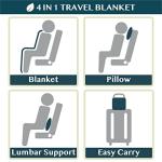PAVILIA 2-in-1 Travel Blanket and Pillow Set