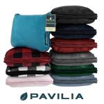 PAVILIA 2-in-1 Travel Blanket and Pillow Set
