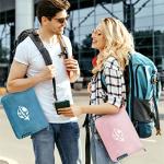 PAVILIA Compact Travel Blanket and Pillow Set