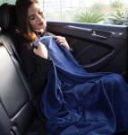 BlueHills Soft Travel Blanket Pillow Set - Navy Blue