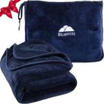 BlueHills Soft Travel Blanket Pillow Combo - Navy