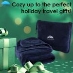 BlueHills Soft Travel Blanket Pillow Combo - Navy
