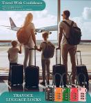 TSA Approved Travel Locks - 4 Pack Black