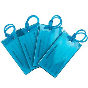 TravelMore Silicone Luggage Tags Set – 4 Pack Blue