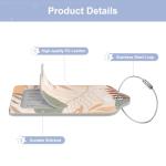 4-Pack PU Leather Luggage Tags, Green Marble