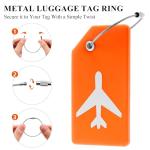 Silicone Luggage Tags with Stainless Loop, 8-Pack