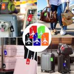 Silicone Luggage Tags with Stainless Loop, 8-Pack