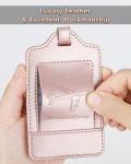 3 Pack Premium Rose Gold Leather Luggage Tags