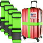 TSA Approved Neon Green Luggage Straps - 4 Pack