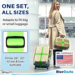 TSA Approved Neon Green Luggage Straps - 4 Pack