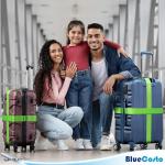 TSA Approved Neon Green Luggage Straps - 4 Pack