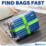 TSA Approved Neon Green Luggage Straps - 4 Pack