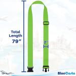 TSA Approved Neon Green Luggage Straps - 4 Pack