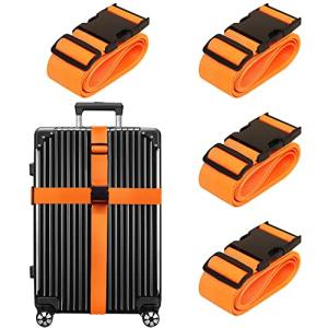 TSA Approved Luggage Straps - 4 Pack (Orange)