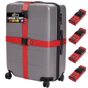 GORILLA GRIP Heavy Duty Adjustable Luggage Straps 4 Pack