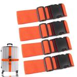 TSA-Approved Orange Luggage Straps - 4 Pack