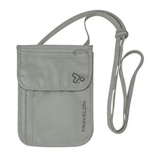 Travelon RFID Blocking Neck Pouch Wallet, Gray