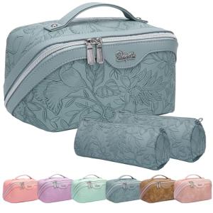 BOYATU 3-Piece Travel Makeup Bag Set - Light Blue