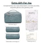 BOYATU 3-Piece Travel Makeup Bag Set - Light Blue