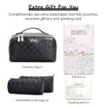 BOYATU 3-Piece Travel Makeup Bag Set - Black