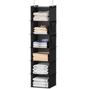 YOUDENOVA 6-Shelf Hanging Closet Organizer - Black