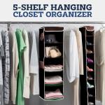 ZOBER 5-Shelf Hanging Closet Organizer for Home