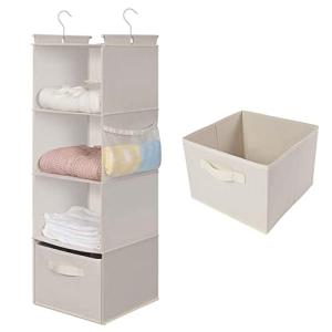 MAX Houser Beige Hanging Closet Organizer with Pockets