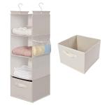 MAX Houser Beige Hanging Closet Organizer with Pockets